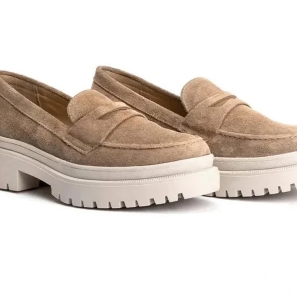 Portland Leather Goods Patina Suede Zoe Lug Sole Loafers 10 - Picture 11 of 11